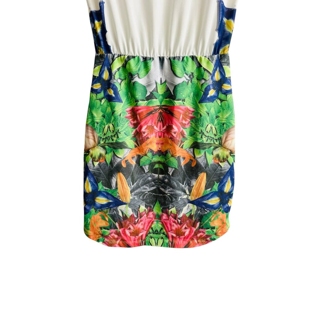 Morena Rosa Brazilian Tropical Floral Printed Logo Blouson Short Sleeve Dress XS - Picture 9 of 9